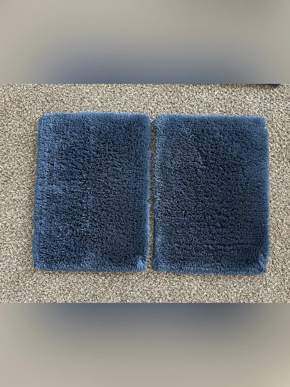 blue plush microfiber bathroom rugs - set of 4 (see photos for size)